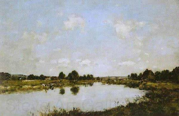 Eugene Boudin Deauville  O rio morto France oil painting art